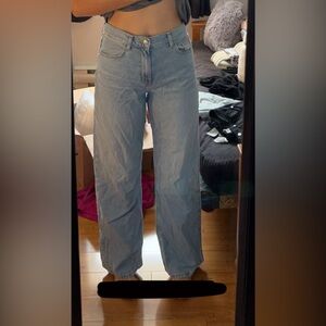 Zara light wash wide leg jeans
